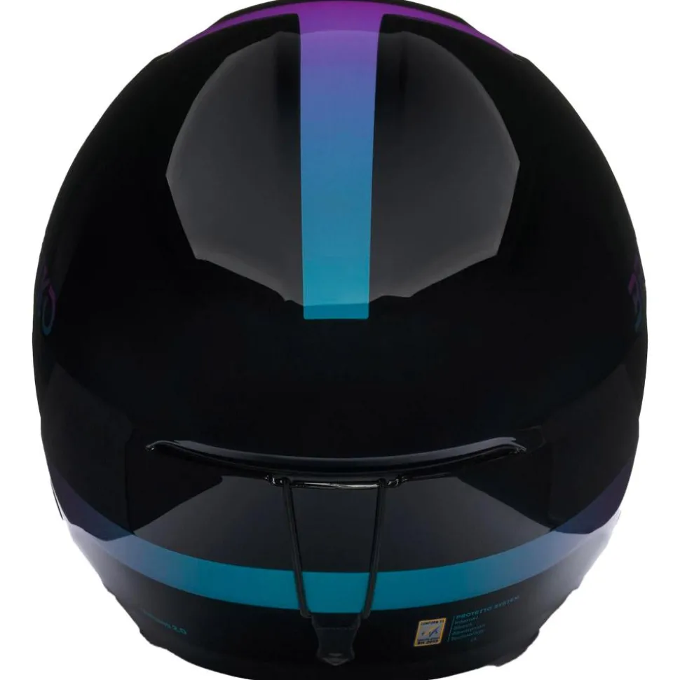 Casque Briko Vulcano 2.0 Shiny Black Violet Bondi Blue