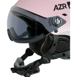 Casque visière AZR Pluton Visor Mat Rose Blanc Gris Mirror