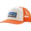Casquette Patagonia P-6 Logo Trucker Hat White Redtail Rust