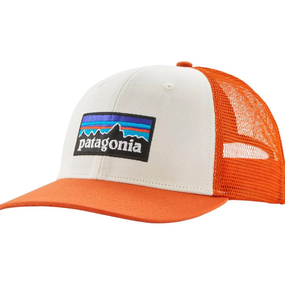 Casquette Patagonia P-6 Logo Trucker Hat White Redtail Rust