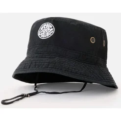 Chapeau Rip Curl Wetty Icon Bucket Hat Black