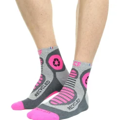 Chaussettes La Chaussette de France Run Recycled Gris Rose Fluo
