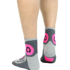 Chaussettes La Chaussette de France Run Recycled Gris Rose Fluo