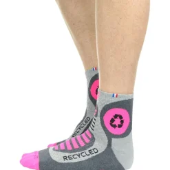Chaussettes La Chaussette de France Run Recycled Gris Rose Fluo