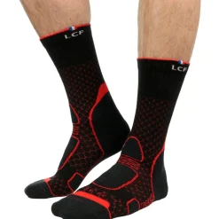 Chaussettes La Chaussette de France Trekker High Noir Rouge