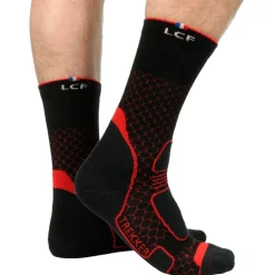 Chaussettes La Chaussette de France Trekker High Noir Rouge