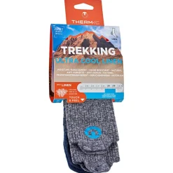Chaussettes Therm-Ic Trekking Ultra Cool Linen Crew Bleu Marine Gris