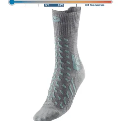 Chaussettes Therm-Ic Trekking Cool Light Crew Lady Gris Clair Turquoise