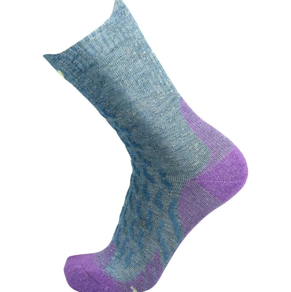 Chaussettes Therm-Ic Trekking Ultra Cool Linen Crew Lady Violet Gris