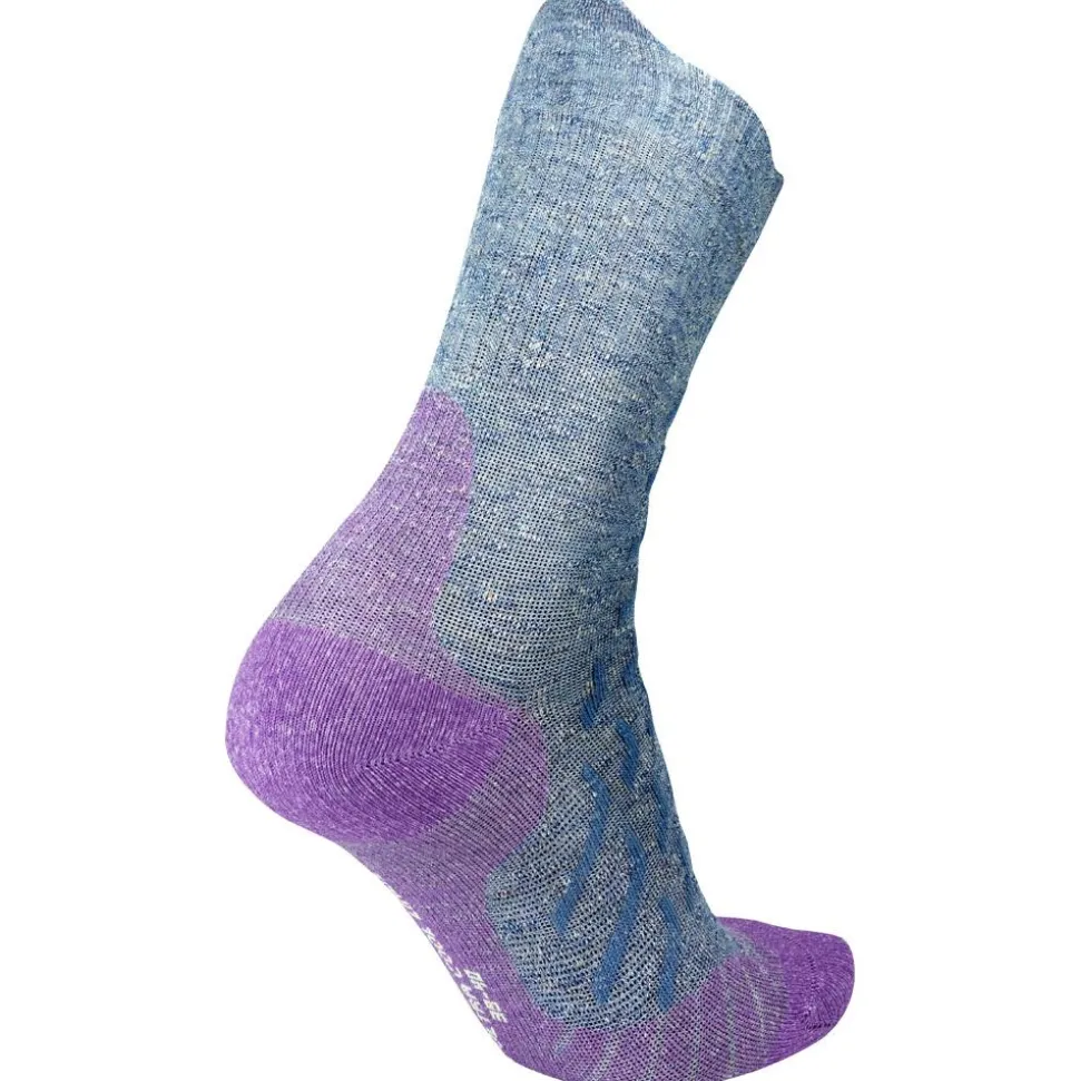 Chaussettes Therm-Ic Trekking Ultra Cool Linen Crew Lady Violet Gris