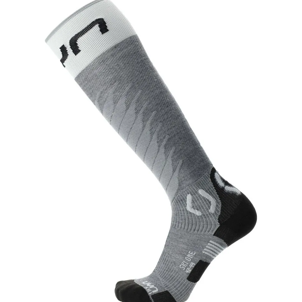 Chaussettes Uyn Man Ski One Merino Socks Gris Melange Blanc
