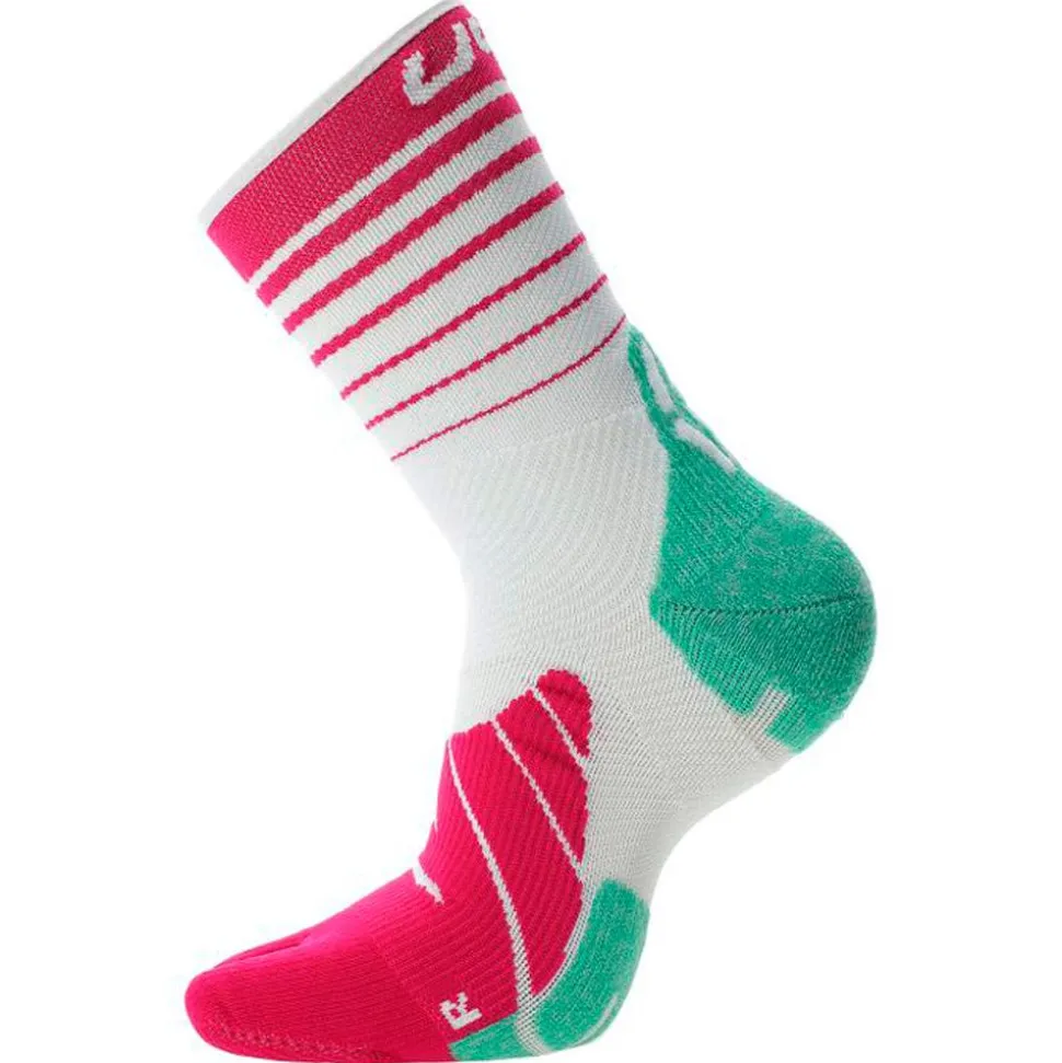Chaussettes Uyn Runner's Five Woman White Green Fuchsia