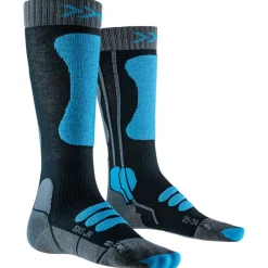 Chaussettes X Socks Ski Junior 4.0 Anthracite Melange Galactic Blue