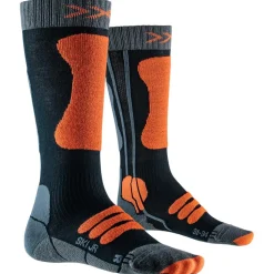 Chaussettes X Socks Ski Junior 4.0 Anthracite Melange X-Orange