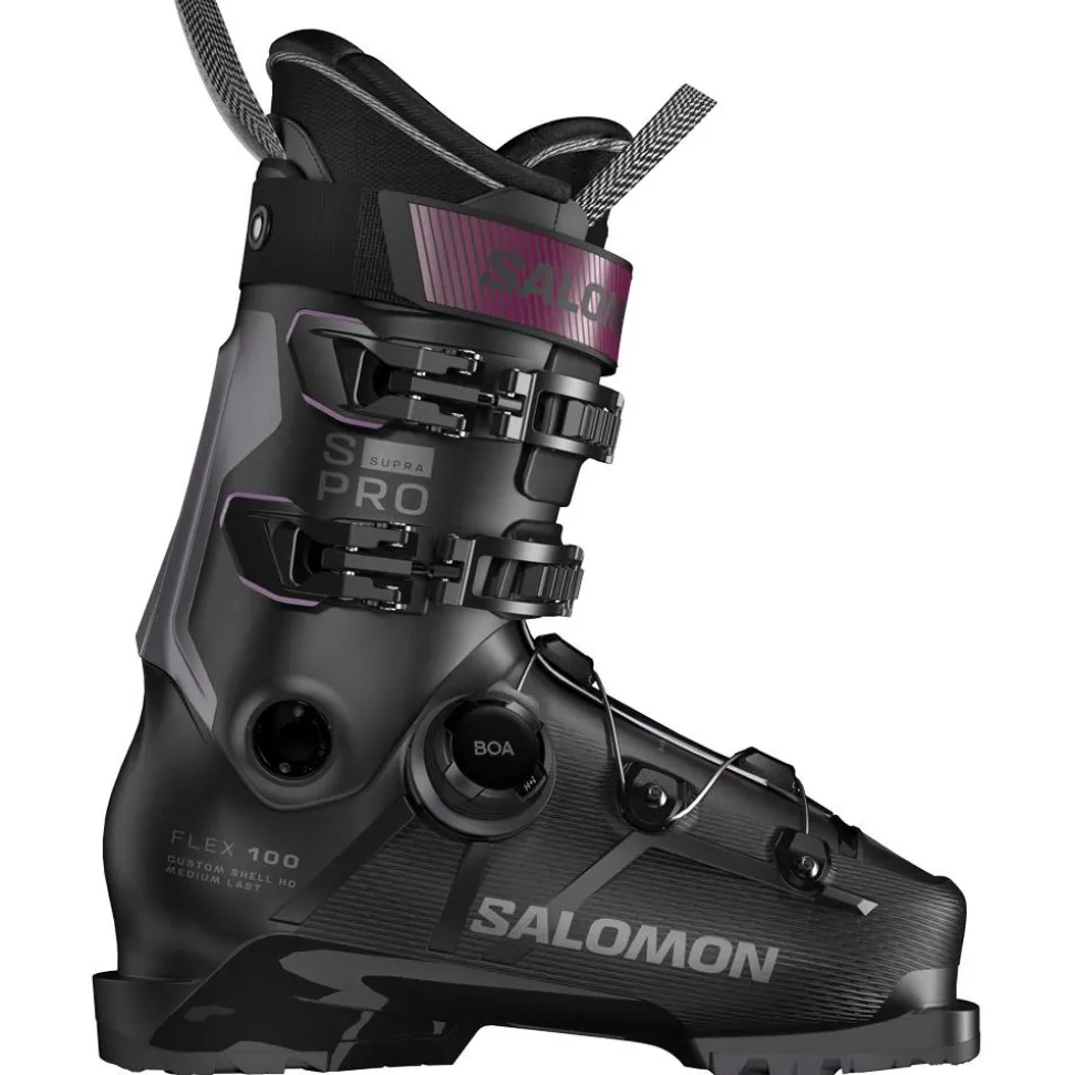 Chaussures de Ski Salomon S/Pro Supra Boa 100 Gw Black Dark Gray Metal Burgundy Metal