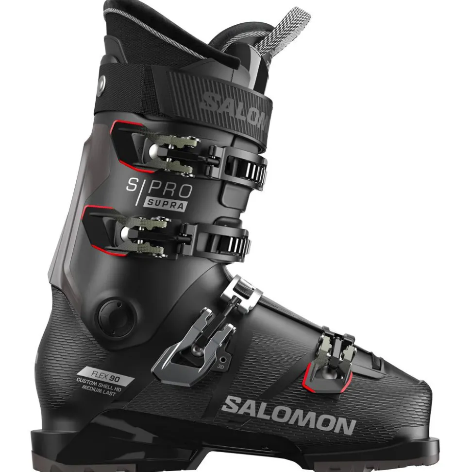 Chaussures de Ski Salomon S/Pro Supra 90 Gw Black Silver Metal Oil Green