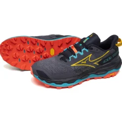 Chaussures de trail Mizuno Wave Mujin 11 Odysseygray Citrus Fierycoral2