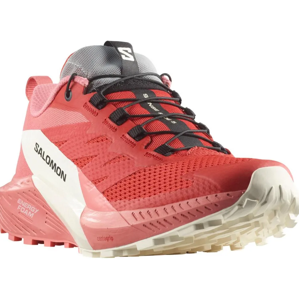 Chaussures de trail Salomon Sense Ride 5 W Tea Rose Fiery Red Vanilla Ice