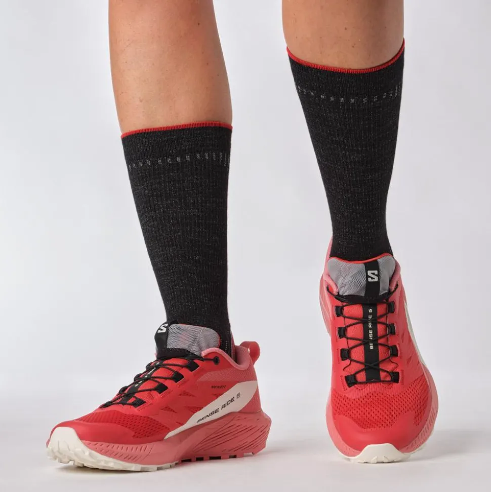 Chaussures de trail Salomon Sense Ride 5 W Tea Rose Fiery Red Vanilla Ice
