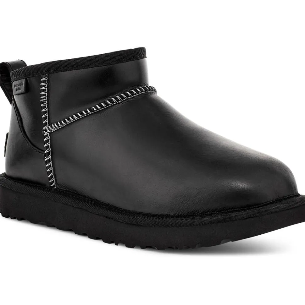 Chaussures UGG W Classic Ultra Mini Leather Regen Black