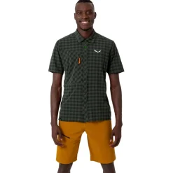 Chemise de rando Salewa Puez Dry M S/S Shirt Dark Olive