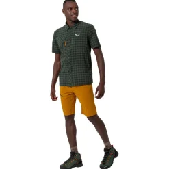 Chemise de rando Salewa Puez Dry M S/S Shirt Dark Olive