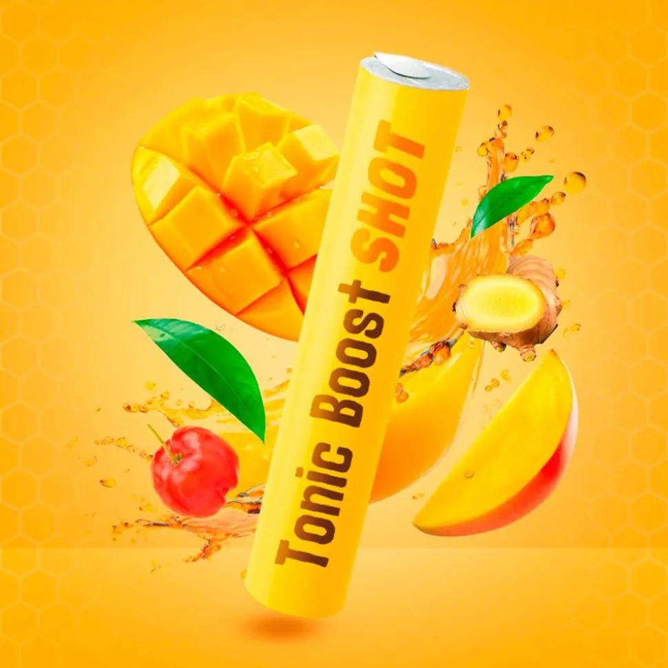 Complément Alimentaire Meltonic Tonic Boost Shot Bio Miel Gingembre Gelée Royale Acérola Guarana