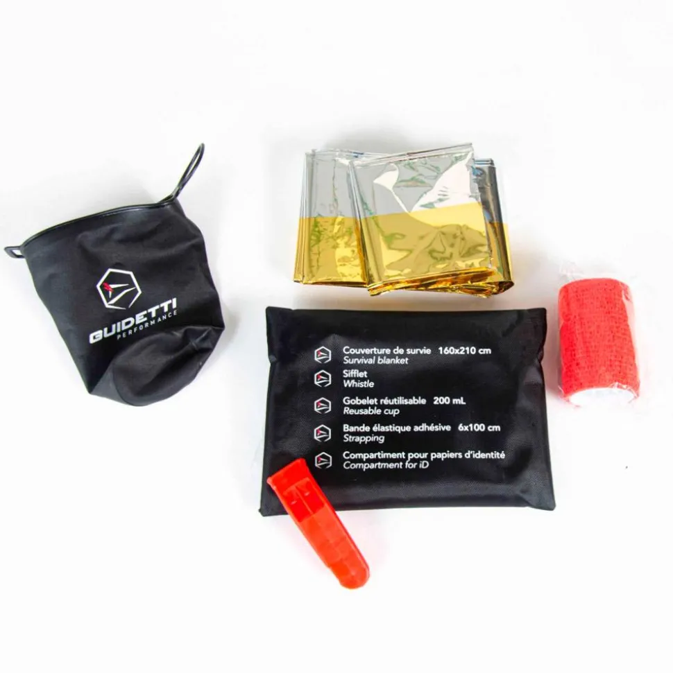 Couverture de survie Guidetti Kit Trail Black Red