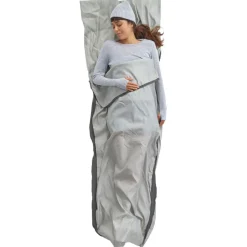 Drap de sac Sea To Summit Silk Blend Rectangular w/ Pillow Sleeve Light Grey