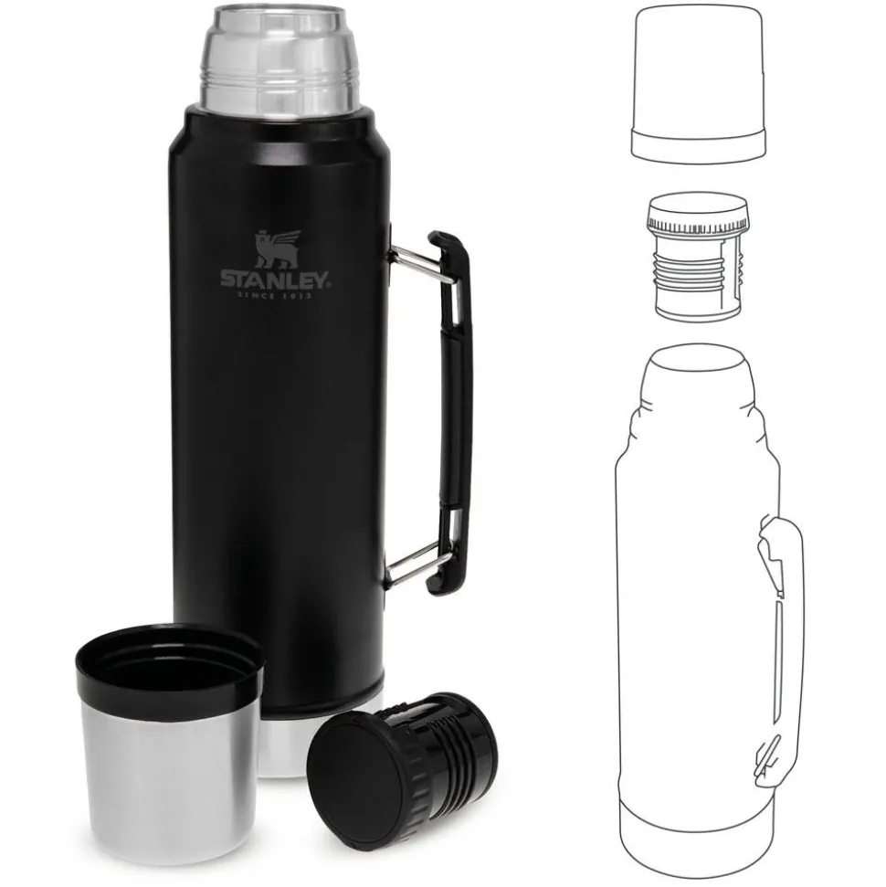 Gourde Stanley The Legendary Classic Bottle 1.0L Matte Black Pebble