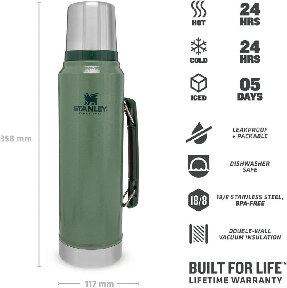Gourde Stanley The Legendary Classic Bottle 1.0L Hammertone Green