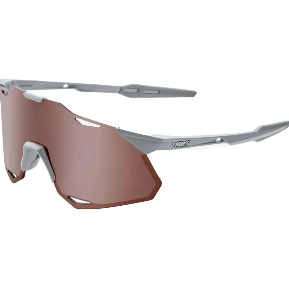 Lunettes de soleil 100% Hypercraft Xs Matte Stone Grey Hiper Crimson Silver Mirror Lens