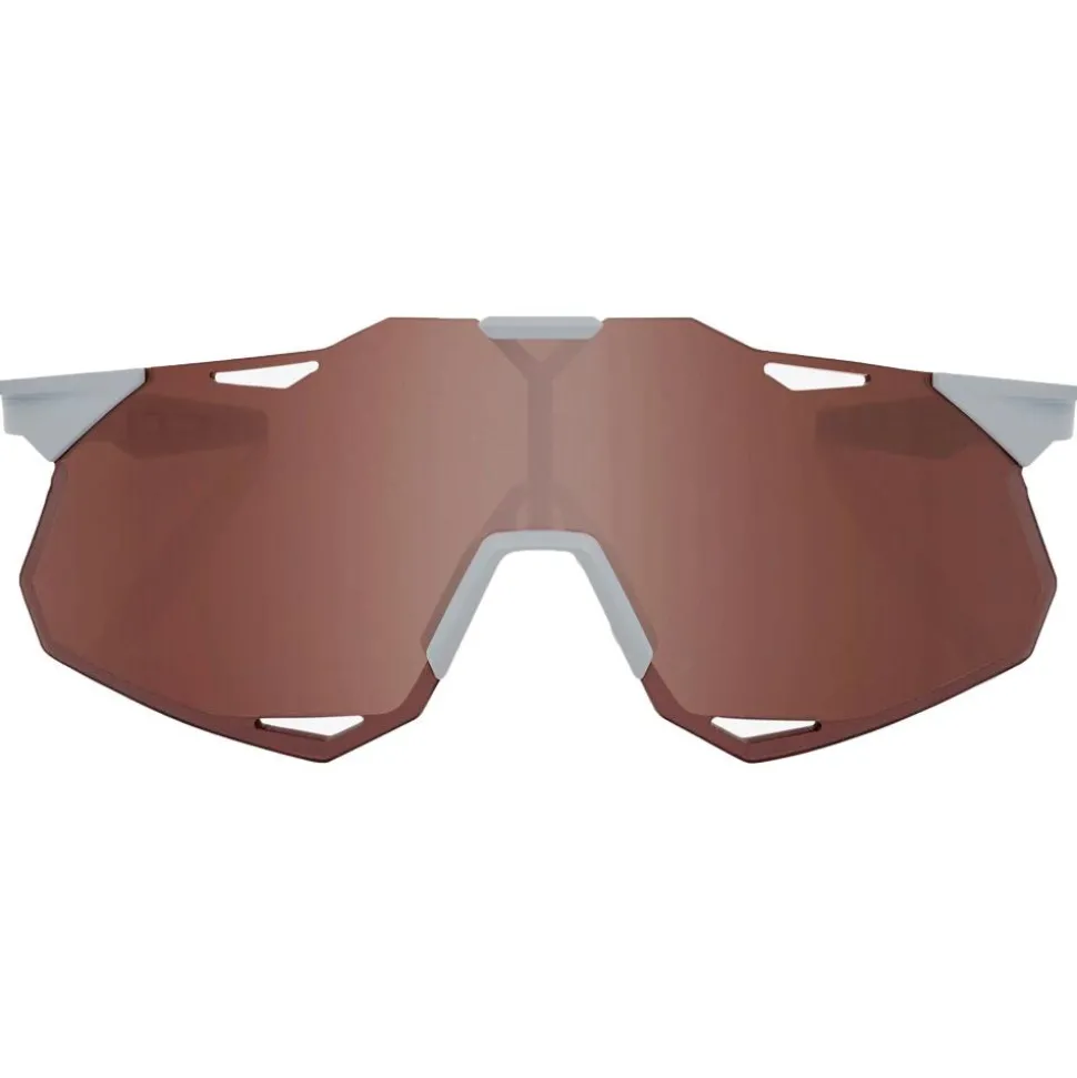 Lunettes de soleil 100% Hypercraft Xs Matte Stone Grey Hiper Crimson Silver Mirror Lens