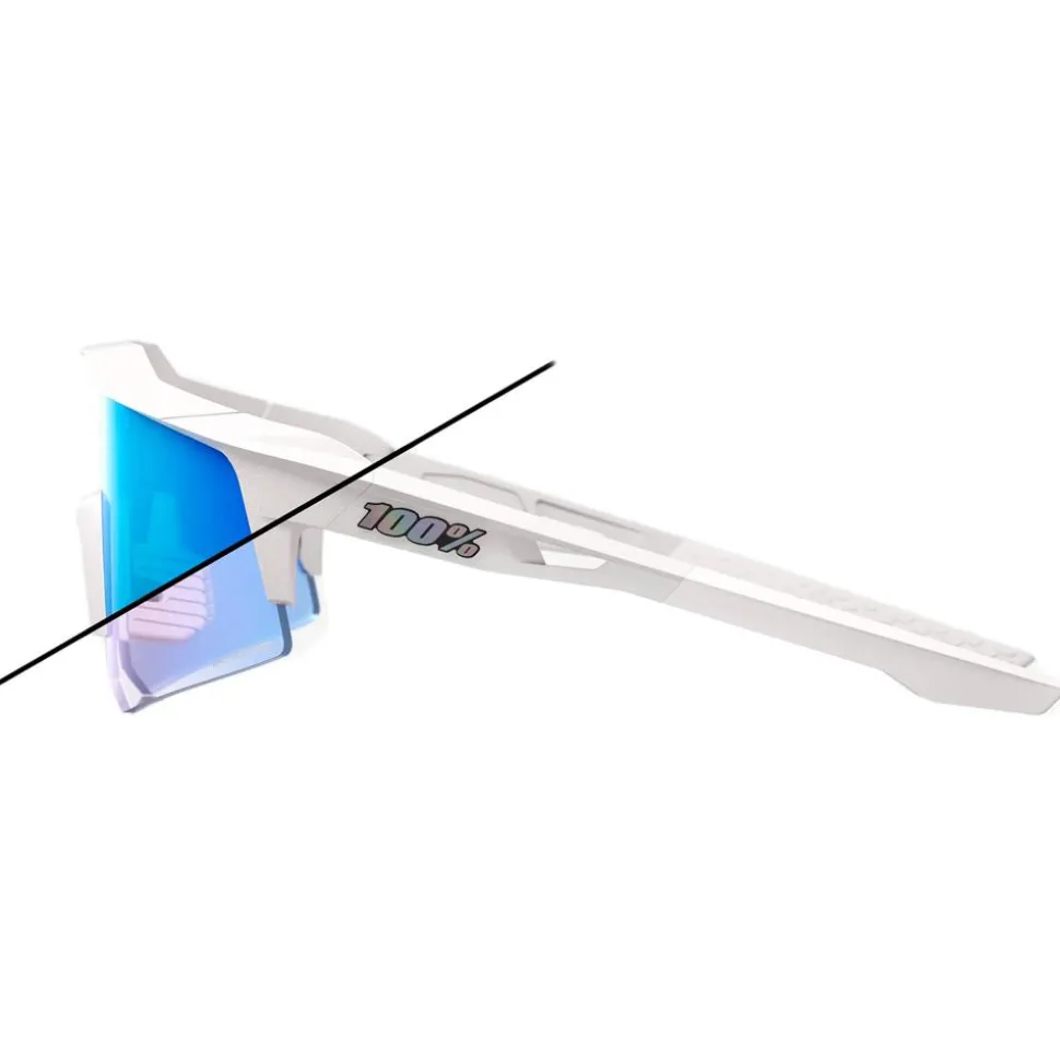 Lunettes de soleil 100% Speedcraft Xs Bastille Pearl White Glitter Blue Mirror Photochromic Lens