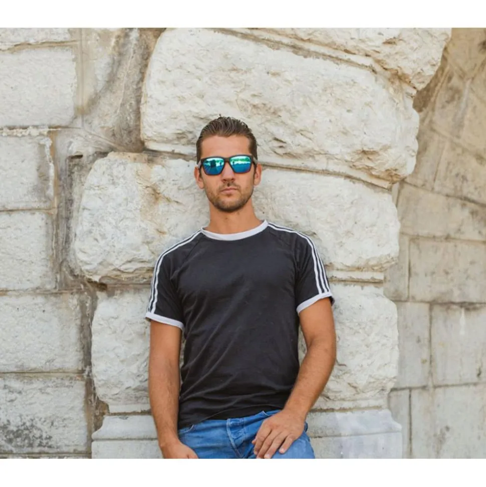 Lunettes de soleil AZR Andy Noire Ecaille Mate Multicouche Bleu