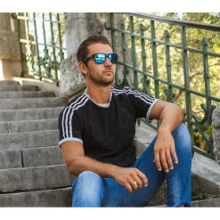 Lunettes de soleil AZR Andy Noire Ecaille Mate Multicouche Bleu