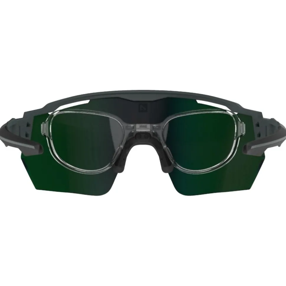 Lunettes de soleil AZR Coffret Race Rx Carbone Mate Multicouche Vert + Incolore