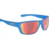 Lunettes de soleil AZR Flash Bleue Mate Multicouche Rouge