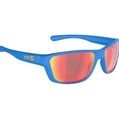 Lunettes de soleil AZR Flash Bleue Mate Multicouche Rouge