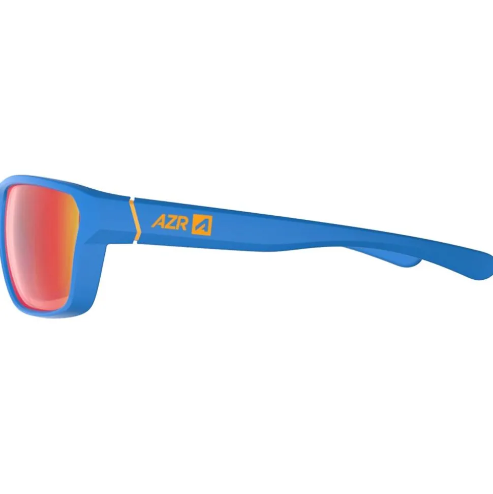 Lunettes de soleil AZR Flash Bleue Mate Multicouche Rouge