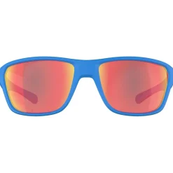 Lunettes de soleil AZR Flash Bleue Mate Multicouche Rouge