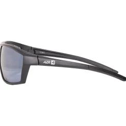 Lunettes de soleil AZR Ranch Crystal Noire Mate Gris Miroir Polarisant
