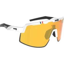 Lunettes de soleil AZR Speed Rx Blanche Vernie Noire Multicouche Gold