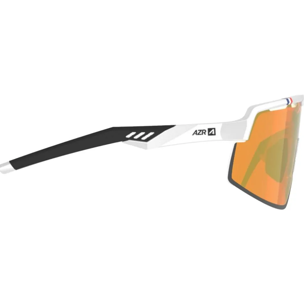 Lunettes de soleil AZR Speed Rx Blanche Vernie Noire Multicouche Gold