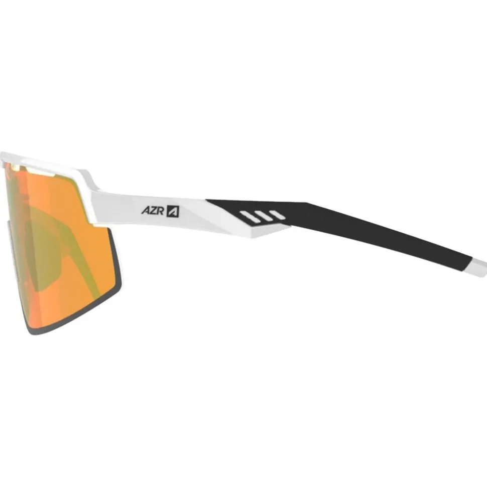 Lunettes de soleil AZR Speed Rx Blanche Vernie Noire Multicouche Gold