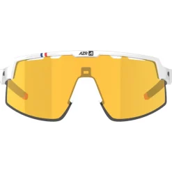 Lunettes de soleil AZR Speed Rx Blanche Vernie Noire Multicouche Gold