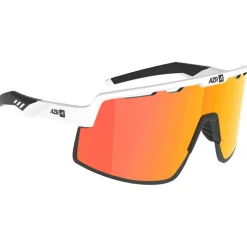 Lunettes de soleil AZR Speed Rx Blanche Mate Noir Multicouche Rouge