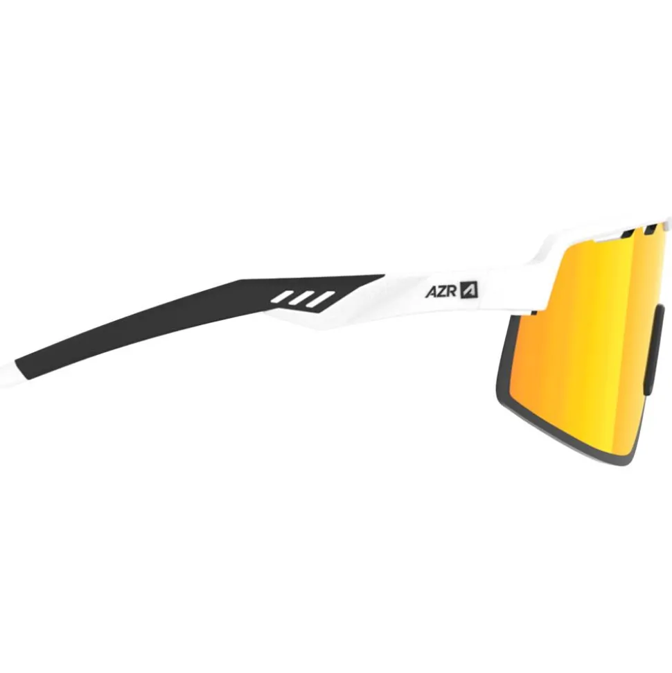 Lunettes de soleil AZR Speed Rx Blanche Mate Noir Multicouche Rouge