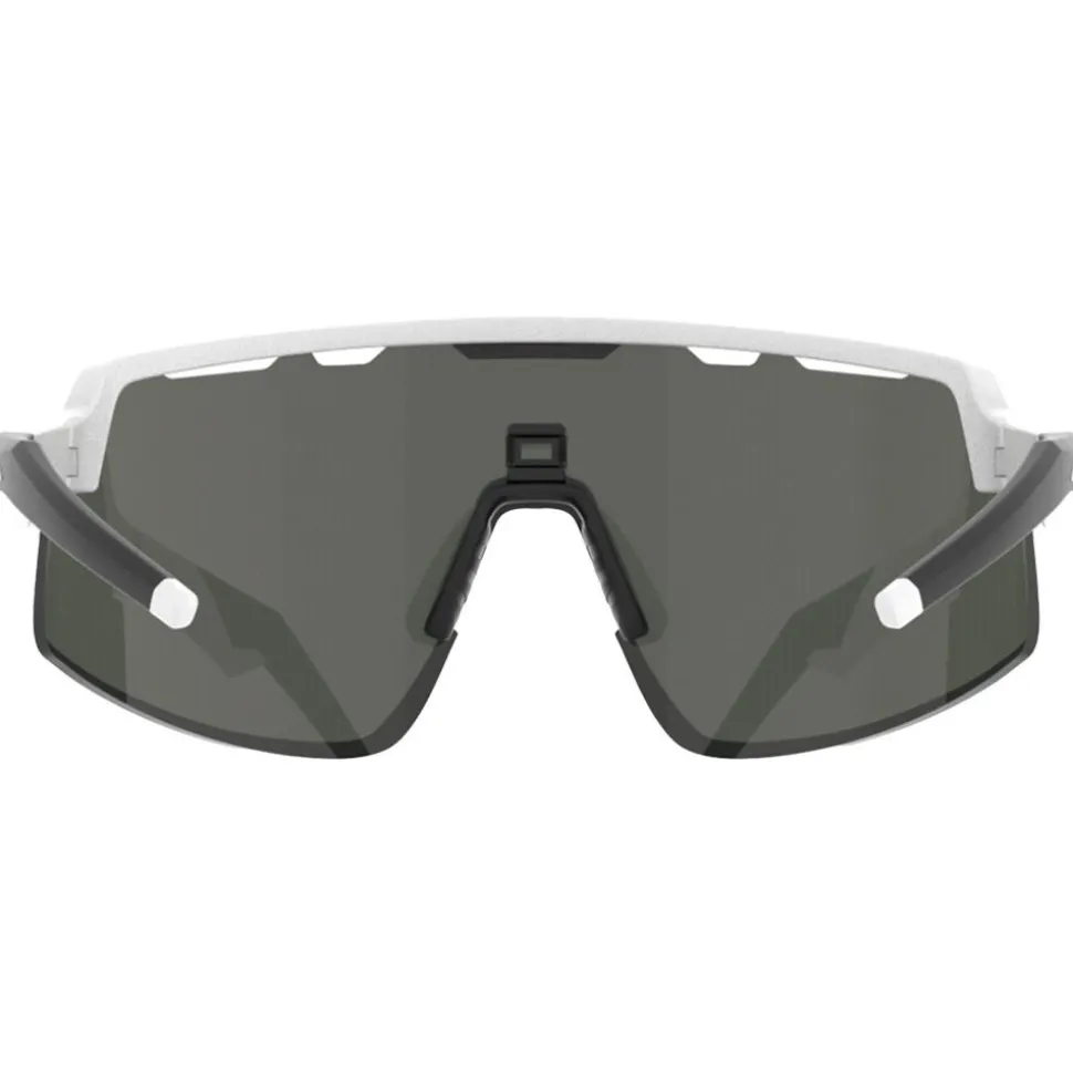 Lunettes de soleil AZR Speed Rx Blanche Mate Noir Multicouche Rouge