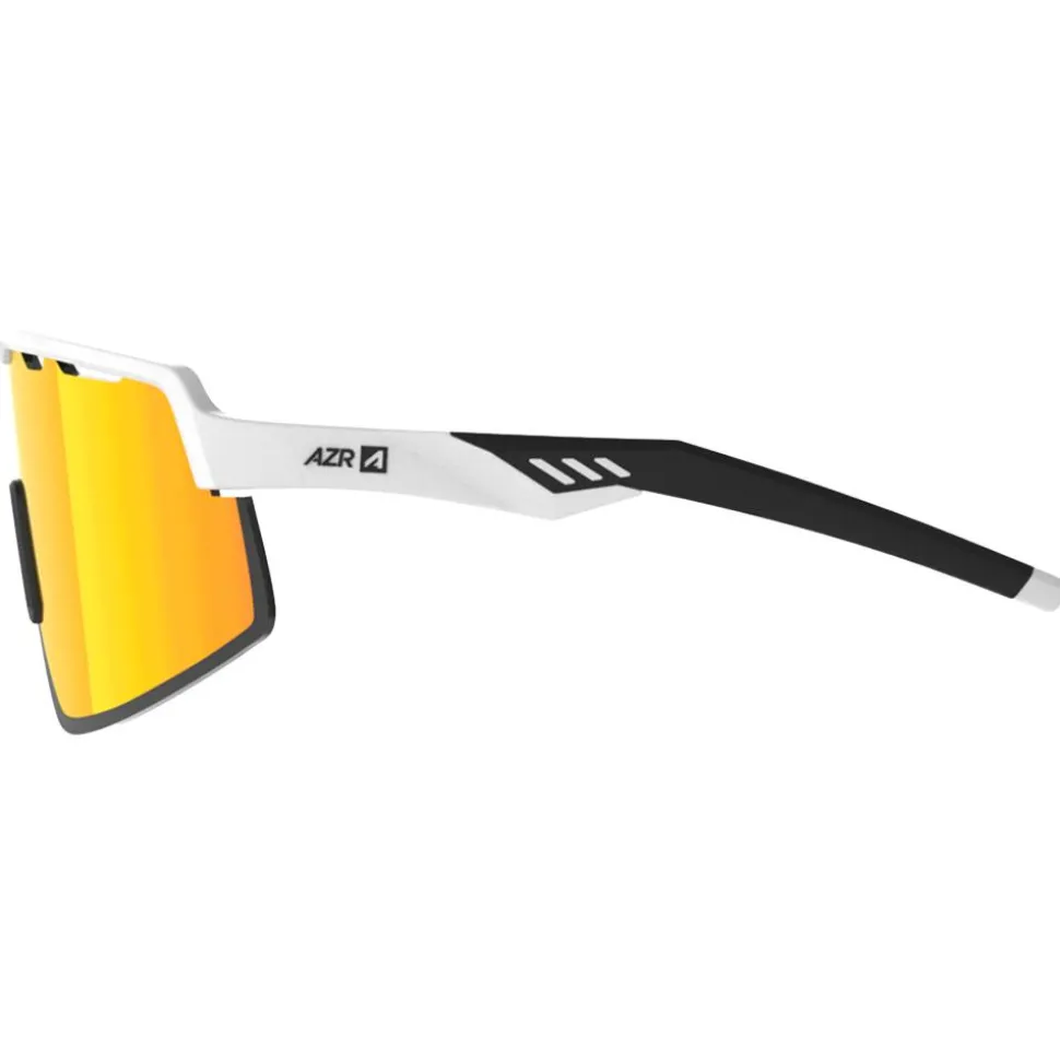 Lunettes de soleil AZR Speed Rx Blanche Mate Noir Multicouche Rouge